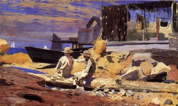  Arco Pintura al %C3%B3leo - Esperando los barcos Pintor del realismo Winslow Homer
